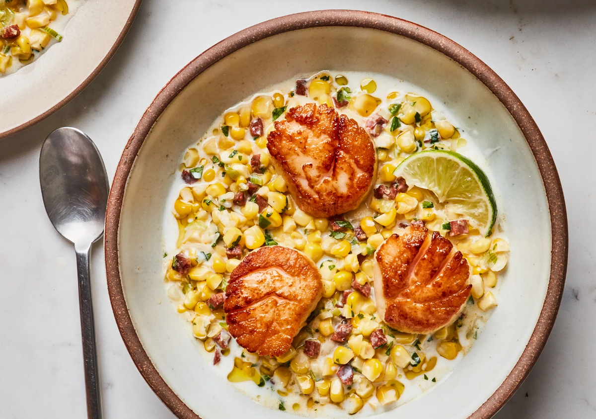 PanSeared Scallops with Chorizo and Corn Fishadelphia