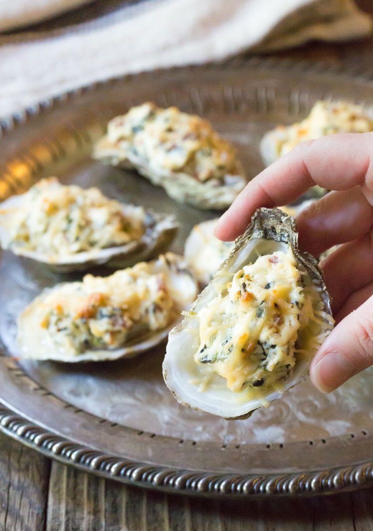 Three Cheese Baked Oysters